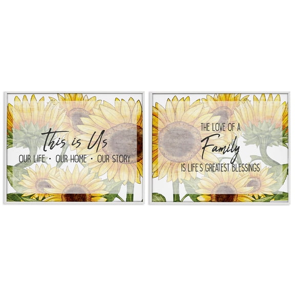 Stupell Industries Uplifting Family Sentiments Quotes and Sayings Painting White Framed Art Print Wall Art, 14 x 11, Set of 2