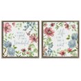 thumbnail image 1 of Stupell Industries Farmhouse Uplifting Floral Quotes Brown 2pc Floating Frame Art Set, 18 x 18 each, by Nan, 1 of 7