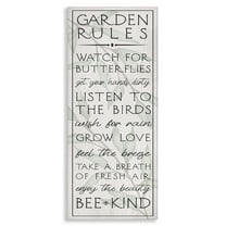 Stupell Industries Uplifting Garden Rules Quotes and Sayings Painting Wrapped Canvas Canvas Art Print Wall Art, 10 x 24