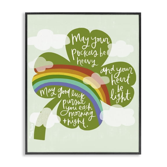 Stupell Industries Uplifting Good Luck Rhyme Quotes and Sayings Painting Black Framed Art Print Wall Art, 11 x 14