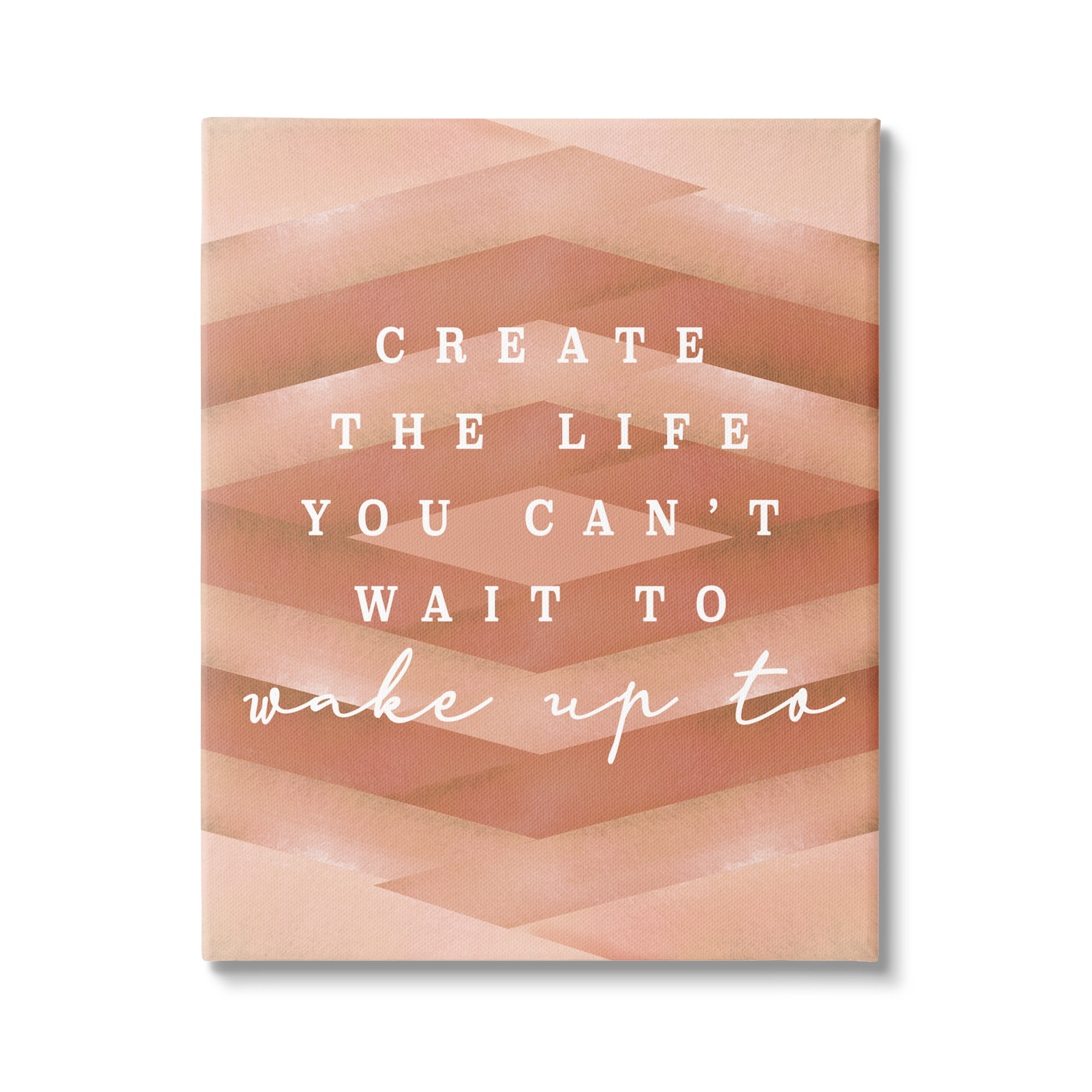 Stupell Industries Uplifting Inspirational Quote Geometric Stripes Design Canvas Wall Art, 16 x 20, Design by Lil' Rue
