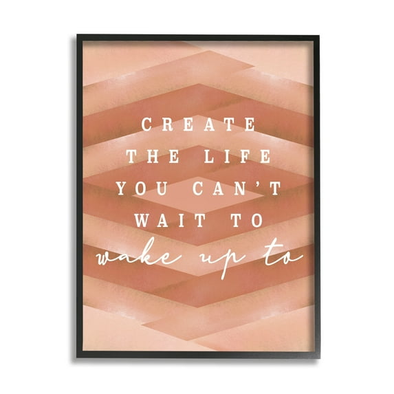 Stupell Industries Uplifting Inspirational Quote Geometric Stripes Design Framed Wall Art, 11 x 14, Design by Lil' Rue