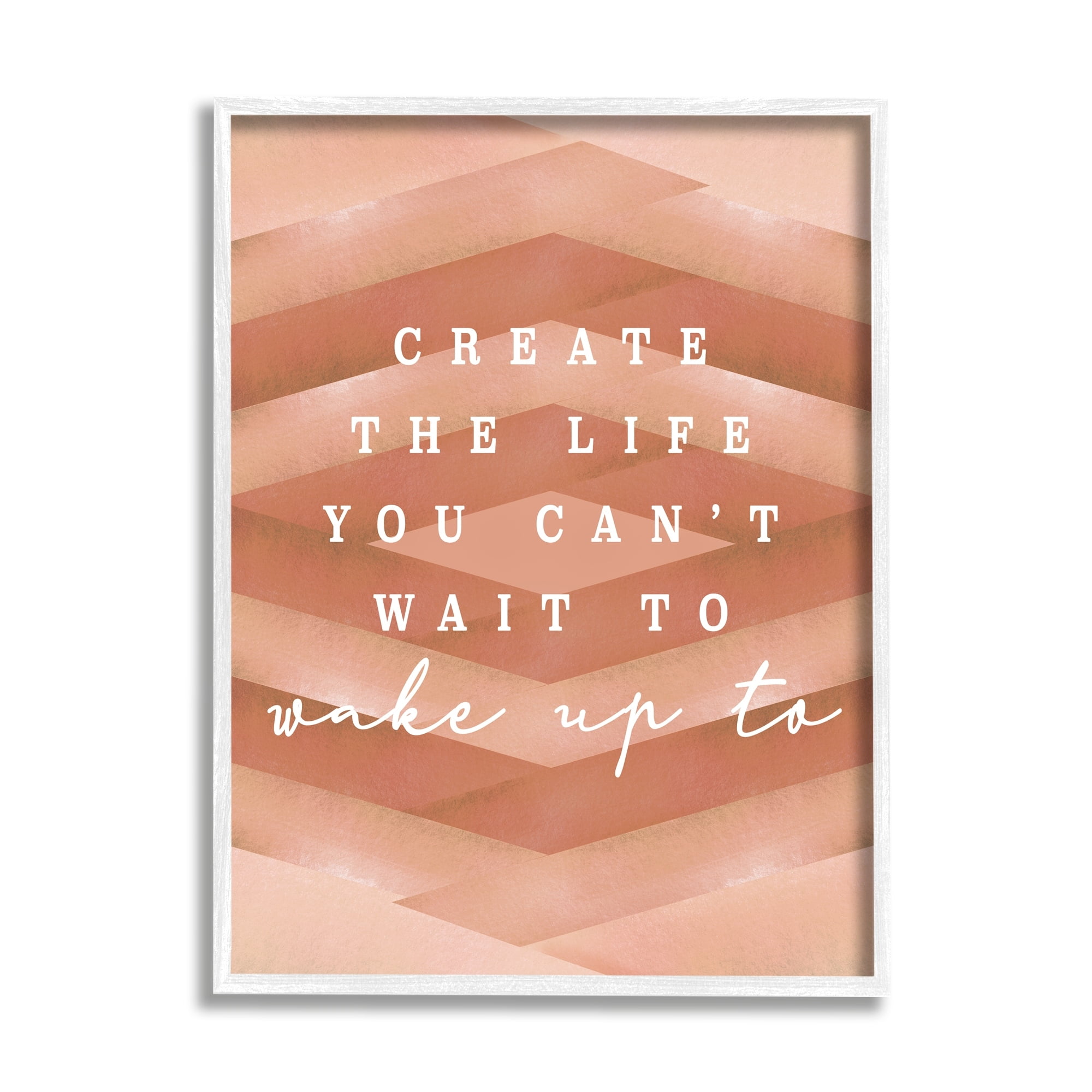 Stupell Industries Uplifting Inspirational Quote Geometric Stripes Design Framed Wall Art, 11 x 14, Design by Lil' Rue