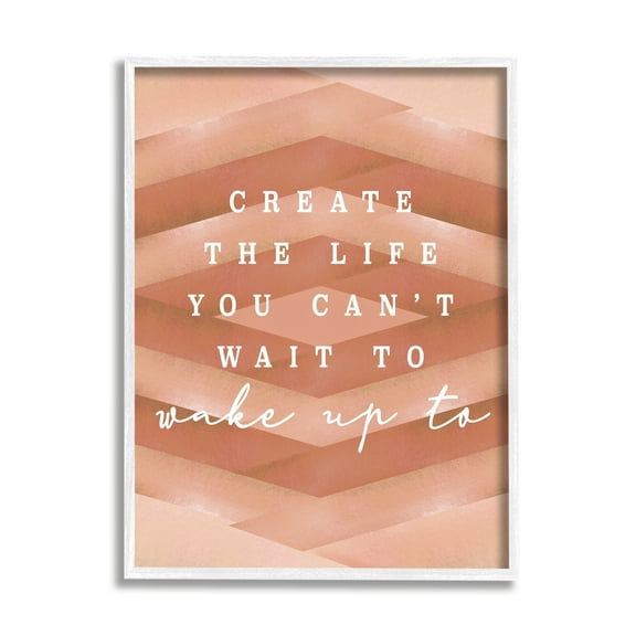 Stupell Industries Uplifting Inspirational Quote Geometric Stripes Design Framed Wall Art, 24 x 30, Design by Lil' Rue