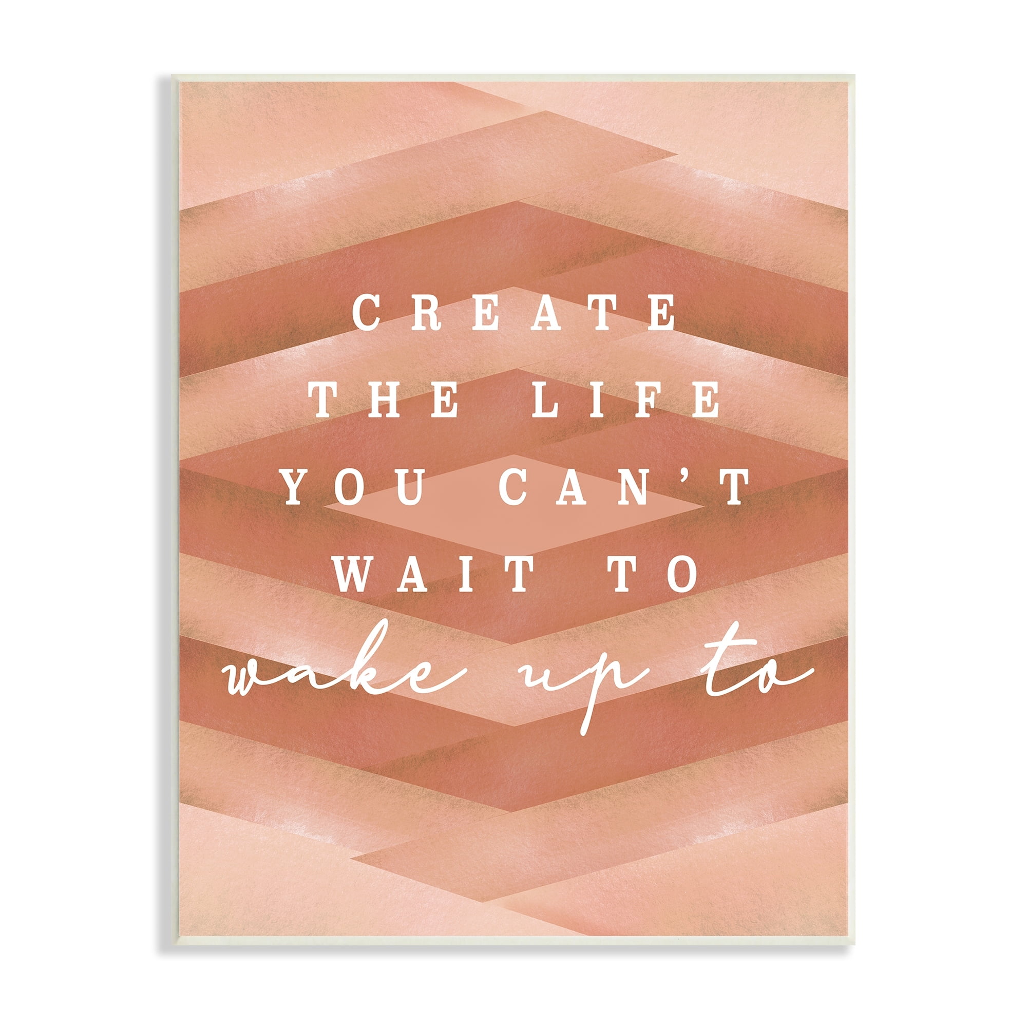 Stupell Industries Uplifting Inspirational Quote Geometric Stripes Design Wood Wall Art, 10 x 15, Design by Lil' Rue