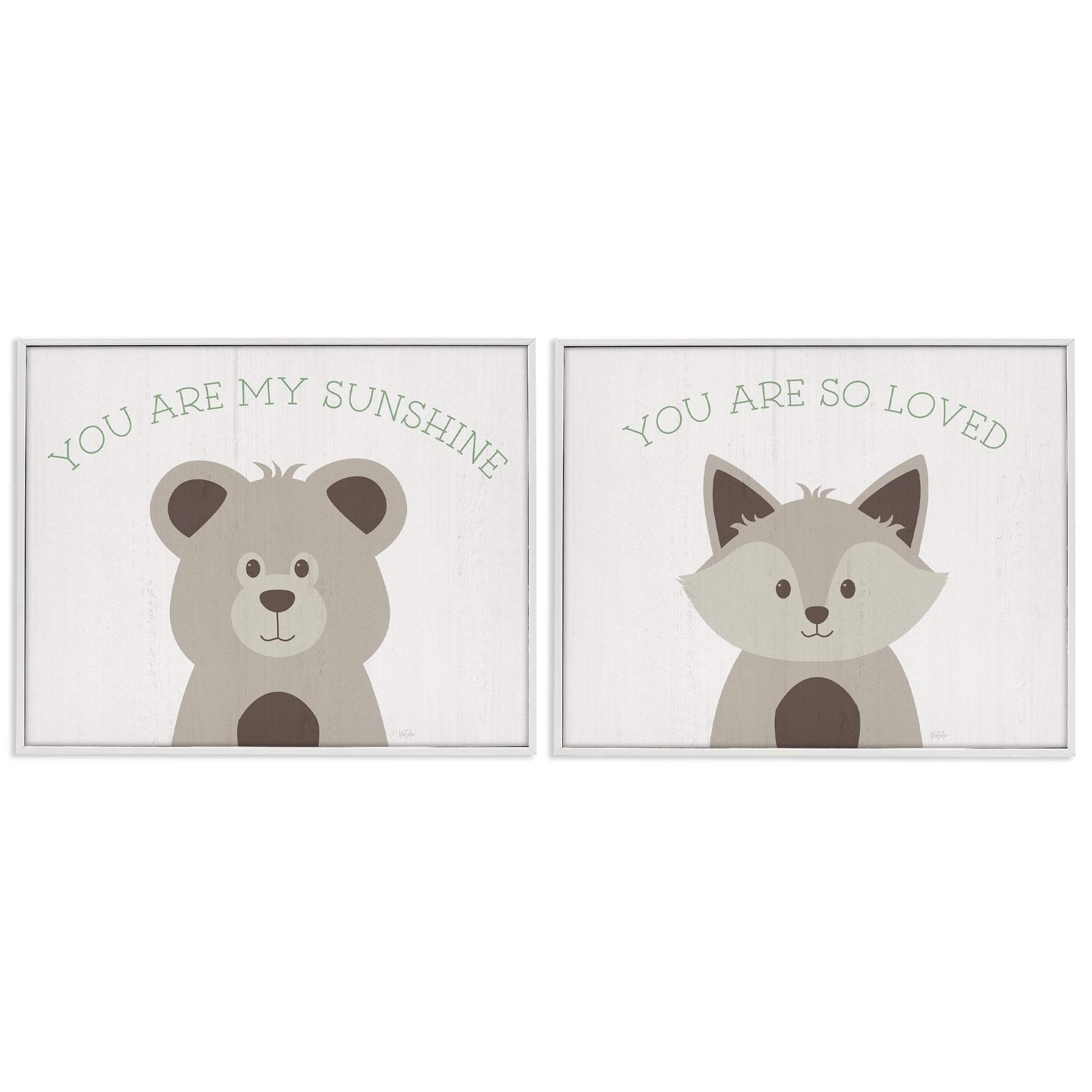 Stupell Industries Uplifting Kid's Animal Quotes Animals Painting White Framed Art Print Wall Art, 14 x 11, Set of 2