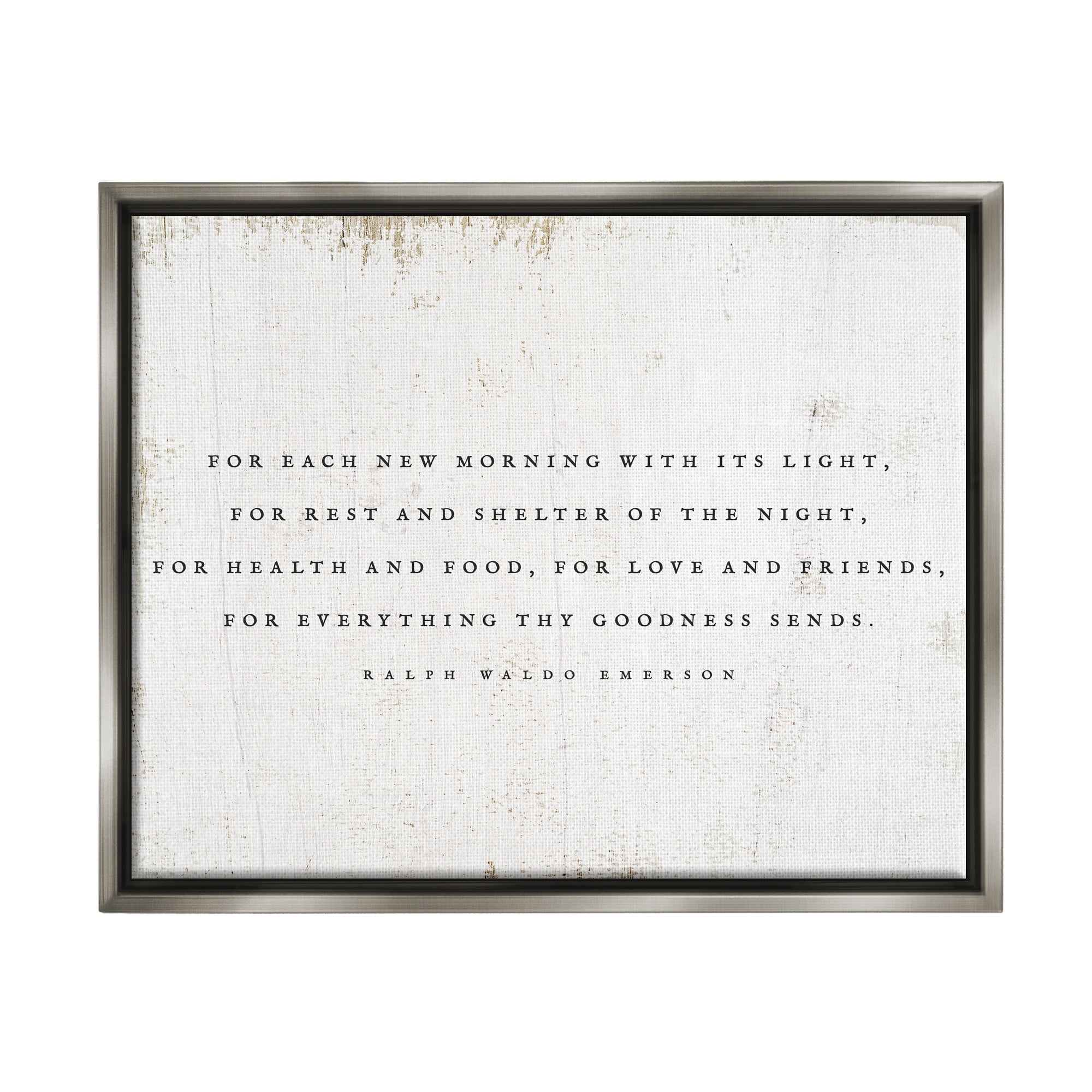 Stupell Industries Uplifting Love & Friends Literature Quote Rustic Pattern Graphic Art Luster Gray Floating Framed Canvas Print Wall Art, Design by Daphne Polselli