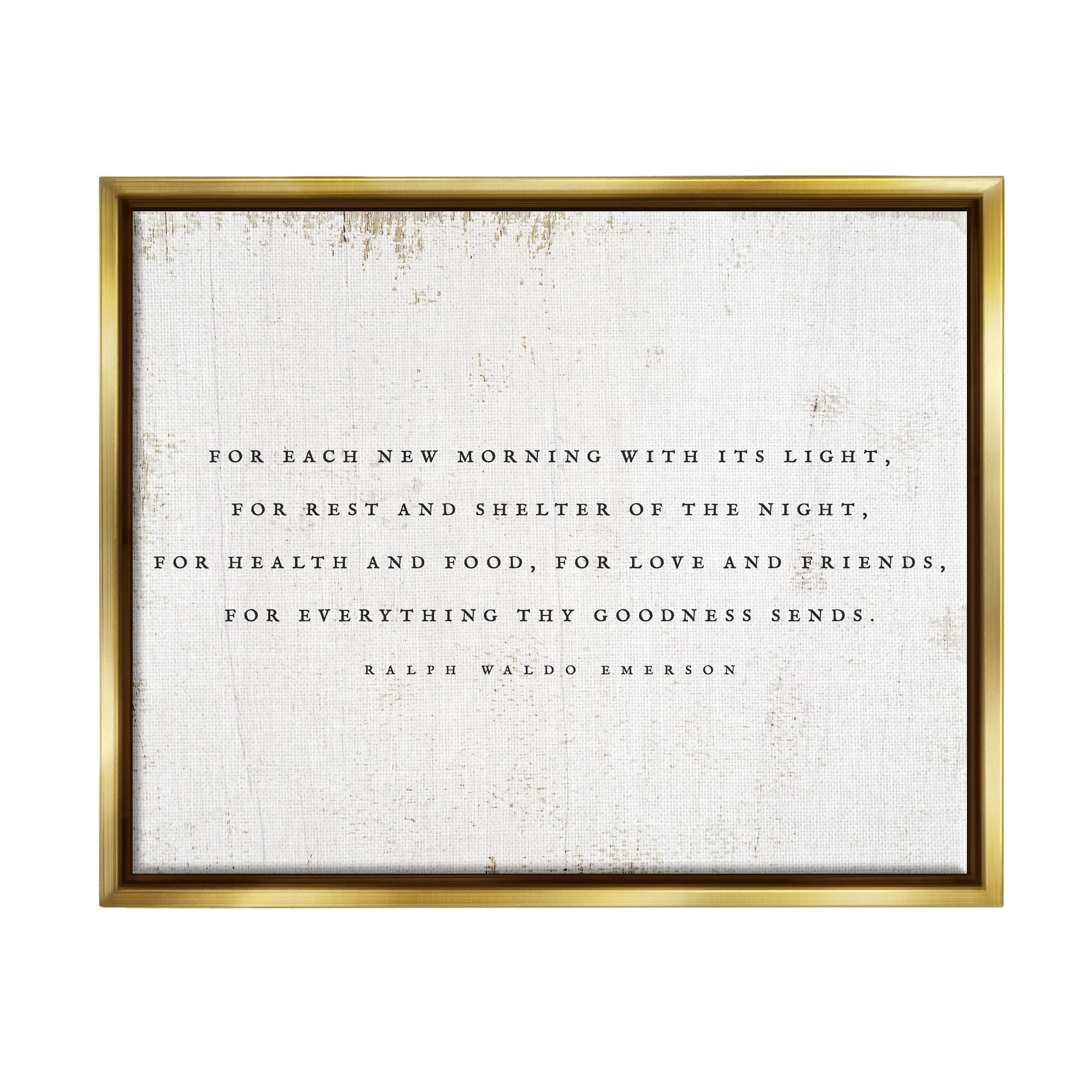 Stupell Industries Uplifting Love & Friends Literature Quote Rustic Pattern Graphic Art Metallic Gold Floating Framed Canvas Print Wall Art, Design by Daphne Polselli