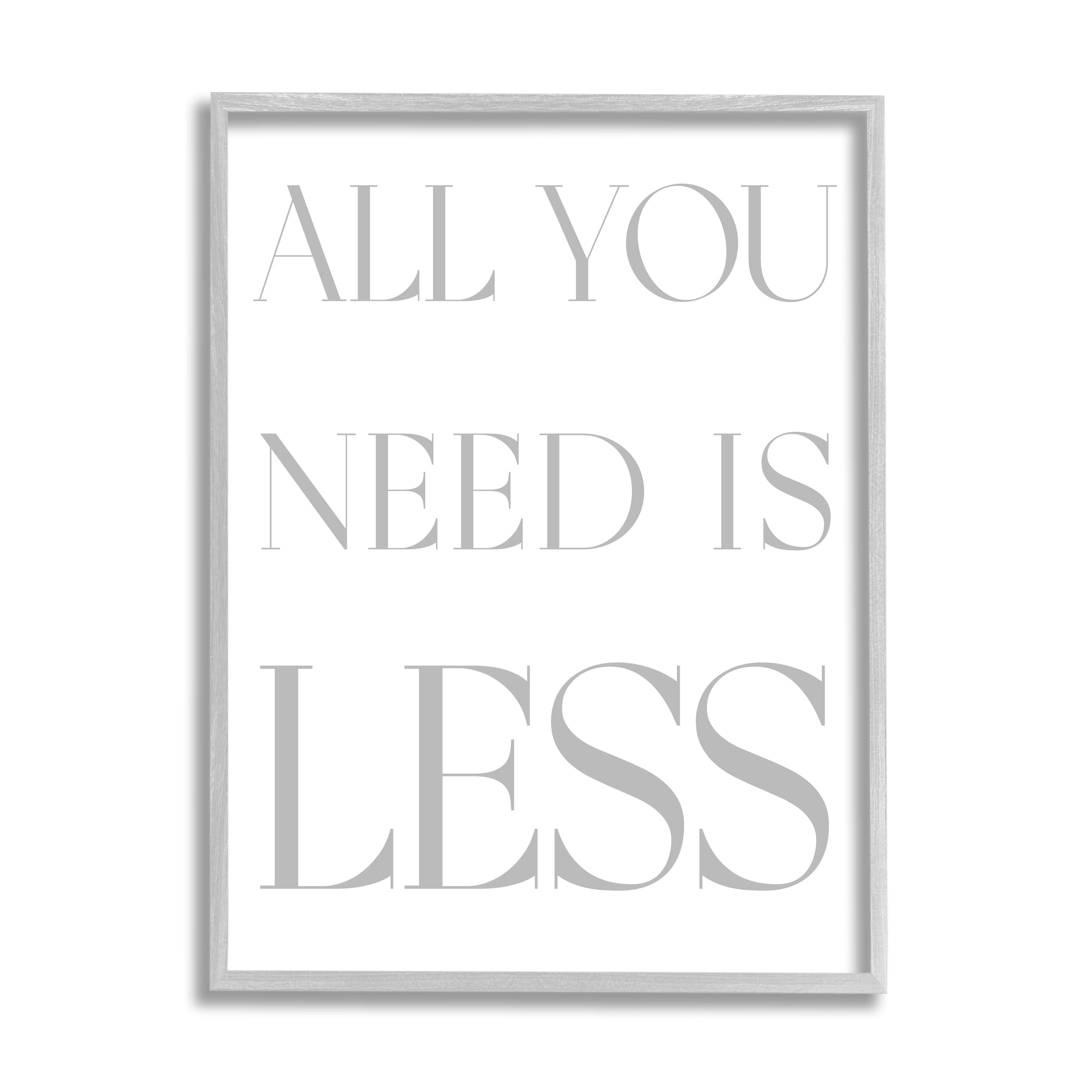 Stupell Industries Uplifting Minimalism Phrase Inspirational Painting Gray Framed Art Print Wall Art, 24 x 30
