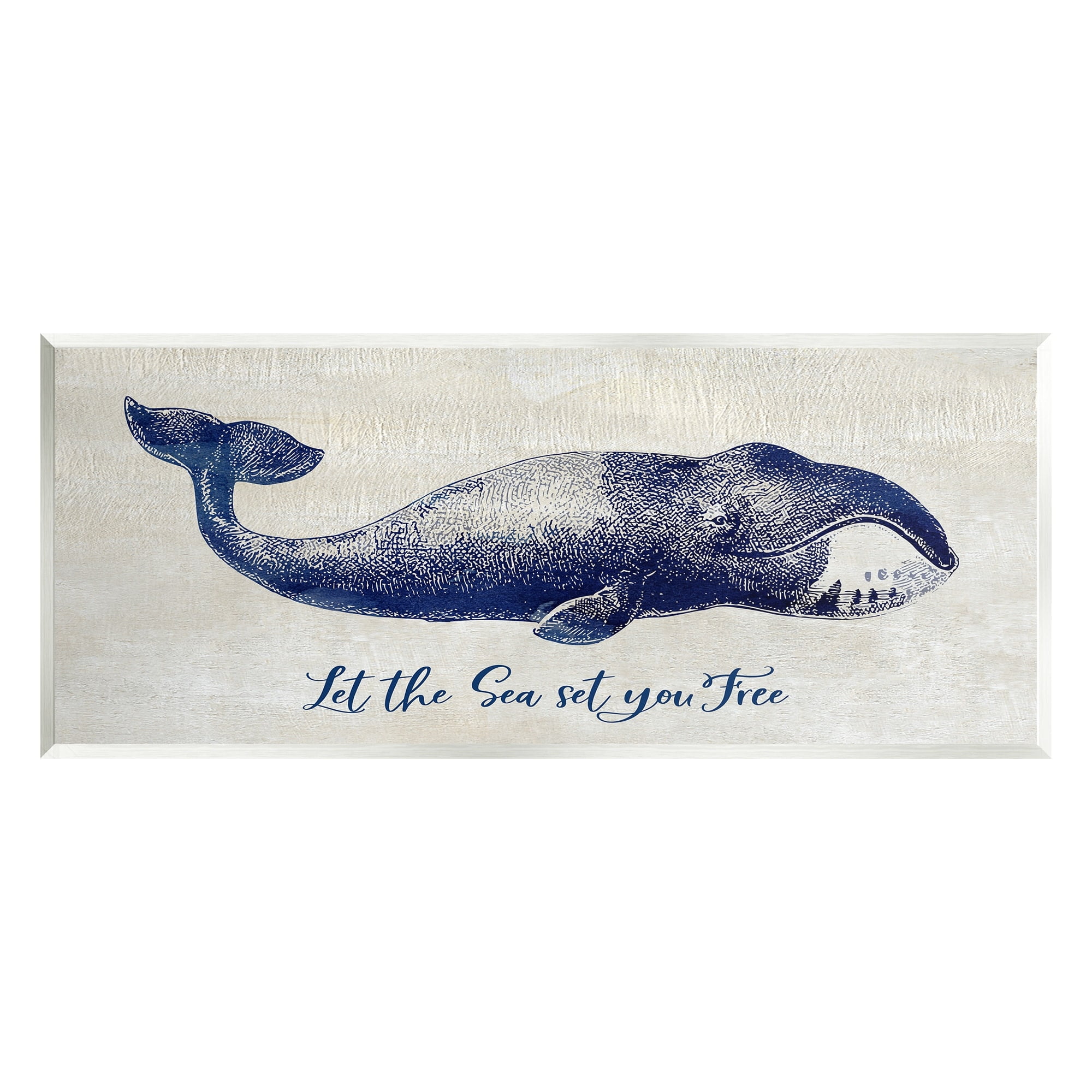 Stupell Industries Uplifting Nautical Sea Quote Detailed Whale Imagery Graphic Art Unframed Art Print Wall Art, Design by Susan Jill