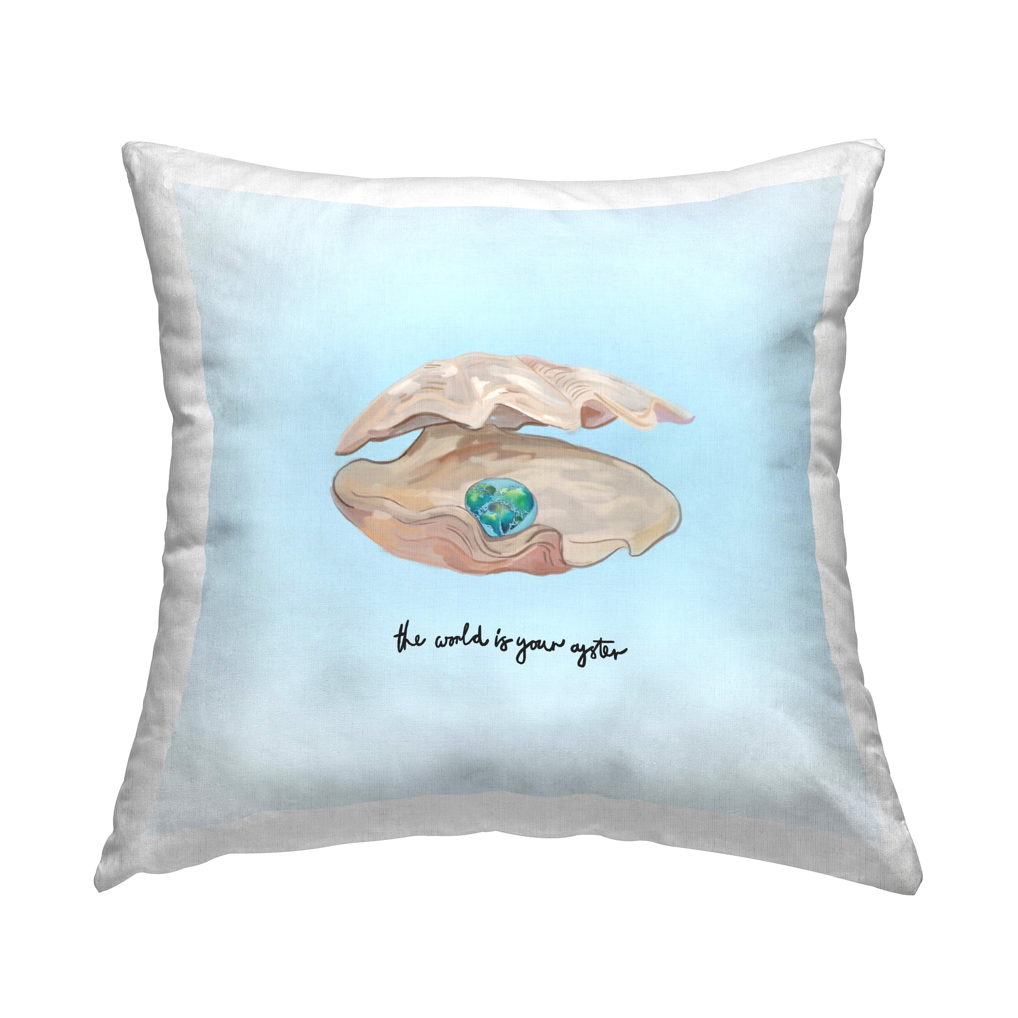 Stupell Industries Uplifting Oyster Pearl Decorative Printed Throw Pillow, 18 x 18