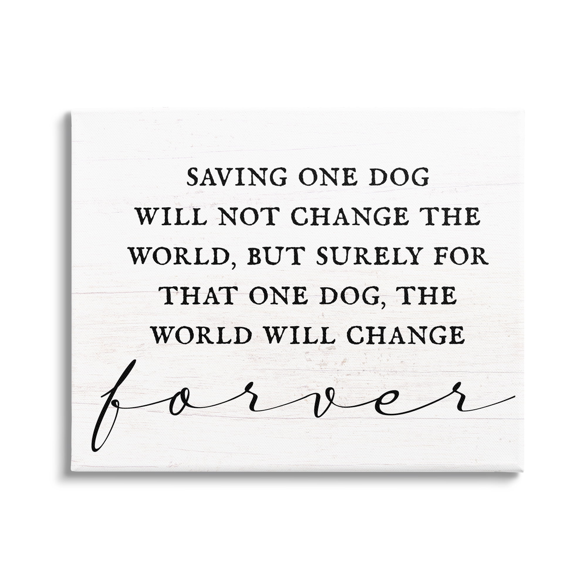 Stupell Industries Uplifting Rescue Dog Phrase Inspirational Painting Gallery Wrapped Canvas Art Print Wall Art, 30 x 24