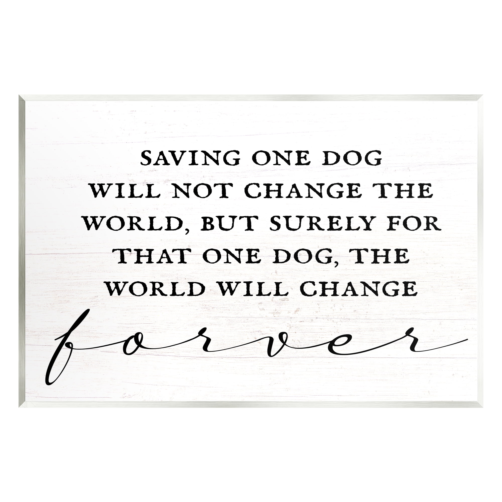 Stupell Industries Uplifting Rescue Dog Phrase Inspirational Painting Unframed Art Print Wall Art, 15 x 10