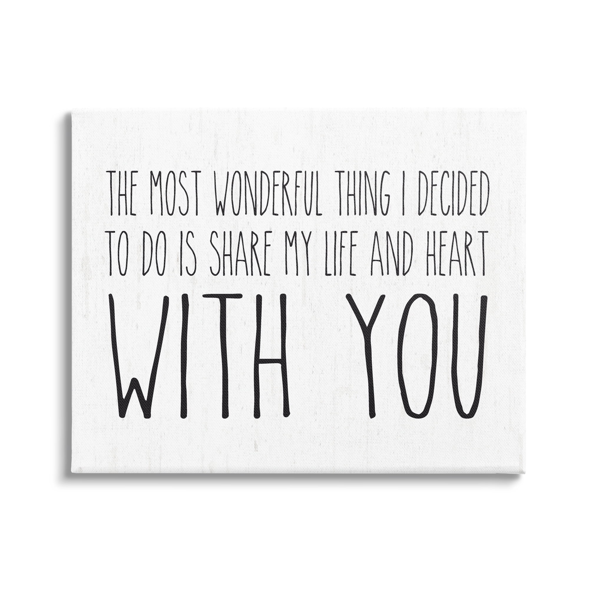Stupell Industries Uplifting Romance Quote Loving Phrase Birch Pattern Graphic Art Gallery Wrapped Canvas Print Wall Art, Design by Lettered and Lined