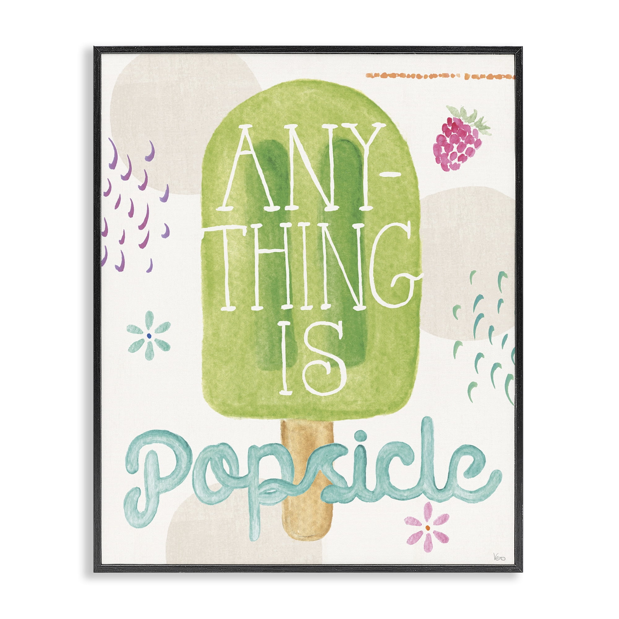 Stupell Industries Uplifting Summer Phrase Food & Beverage Painting Black Framed Art Print Wall Art, 16 x 20