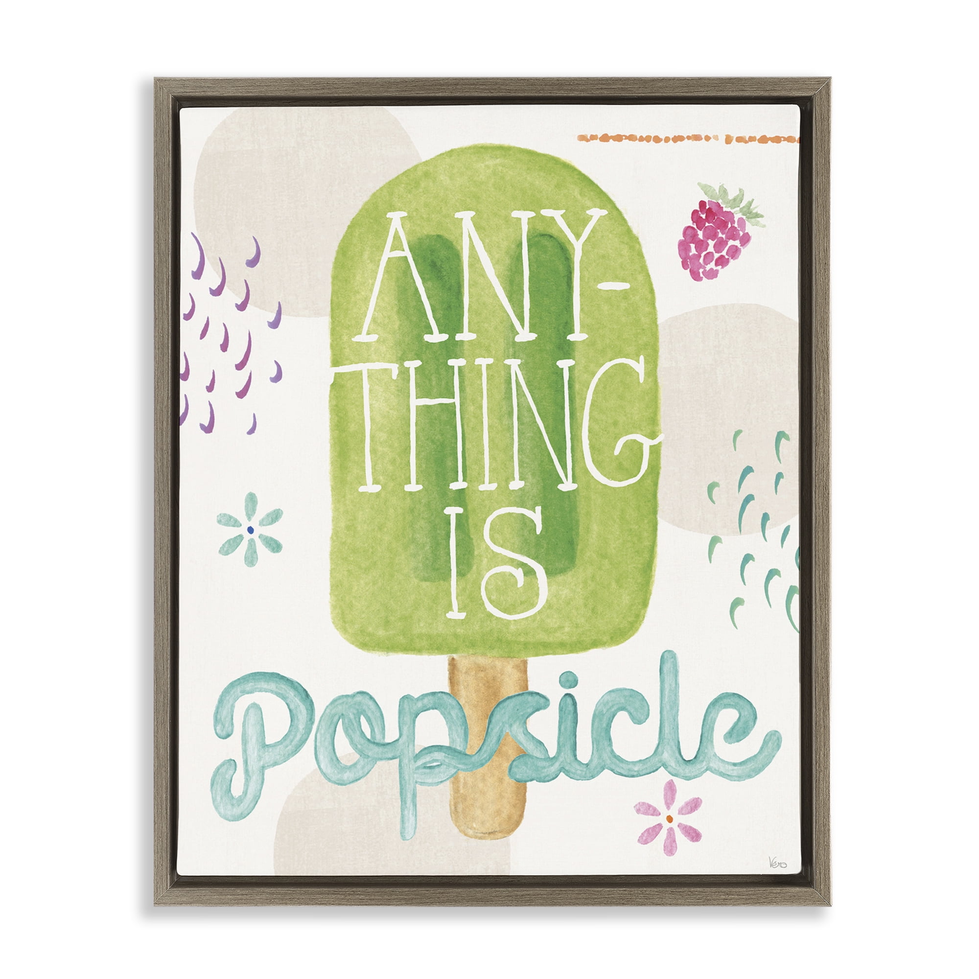 Stupell Industries Uplifting Summer Phrase Food & Beverage Painting Brown Floater Framed Art Print Wall Art, 25 x 31