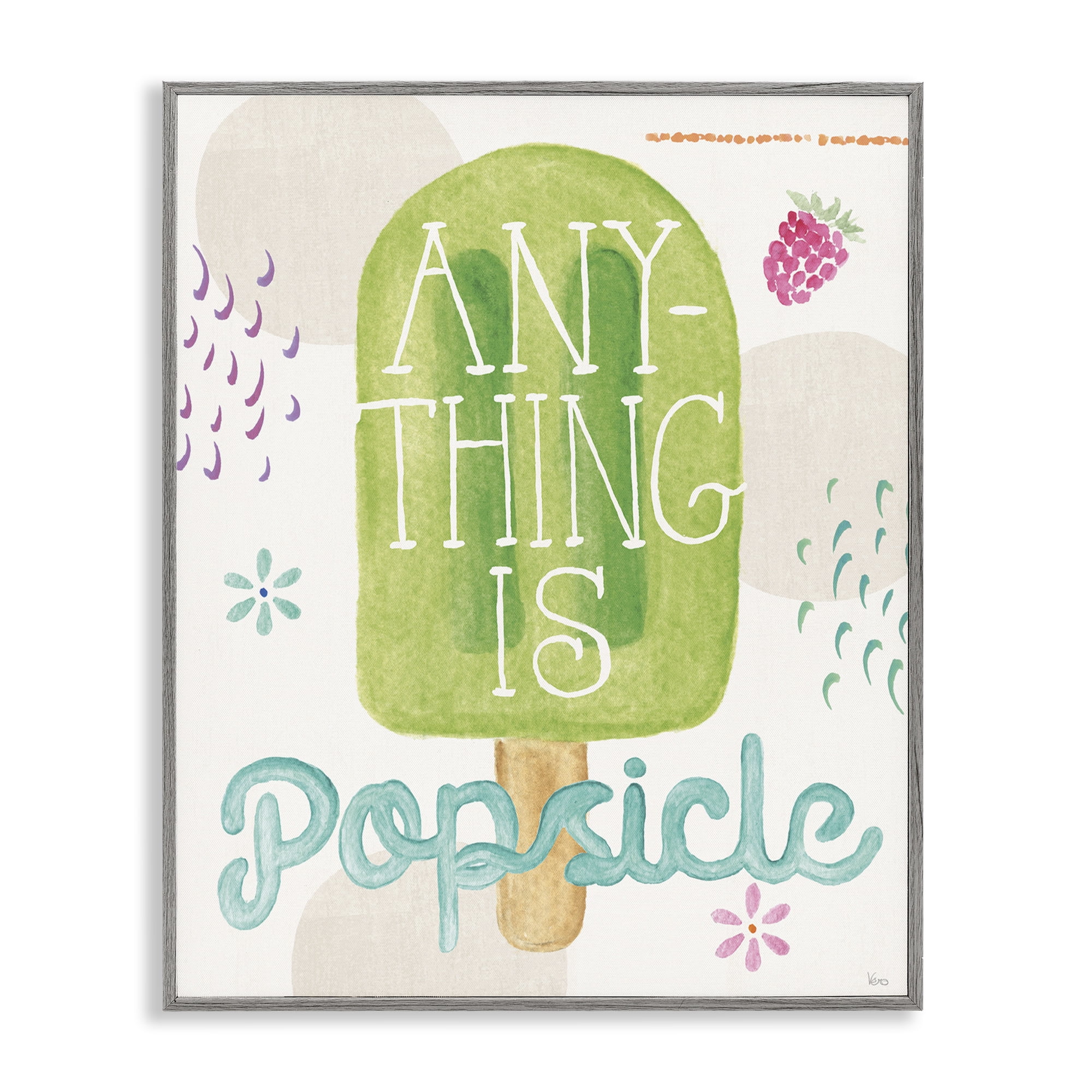 Stupell Industries Uplifting Summer Phrase Food & Beverage Painting Gray Framed Art Print Wall Art, 24 x 30