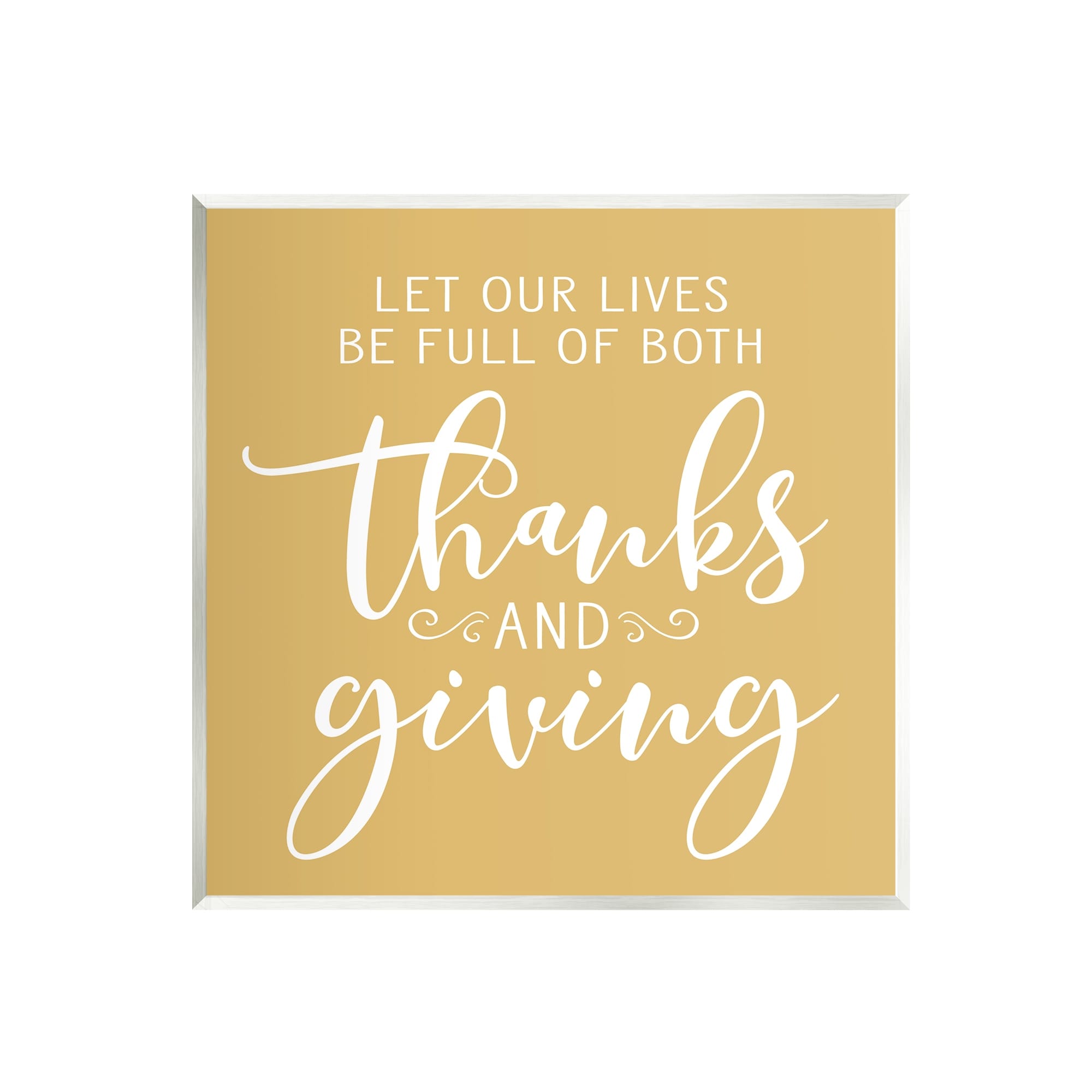 Stupell Industries Uplifting Thanksgiving Calligraphy Phrase Warm Yellow Design Graphic Art Unframed Art Print Wall Art, Design by Lettered and Lined