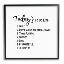 Stupell Industries Uplifting To Do List Life Happiness Casual Typography Graphic Art Black Framed Art Print Wall Art, Design by Yvonne Coleman Burney