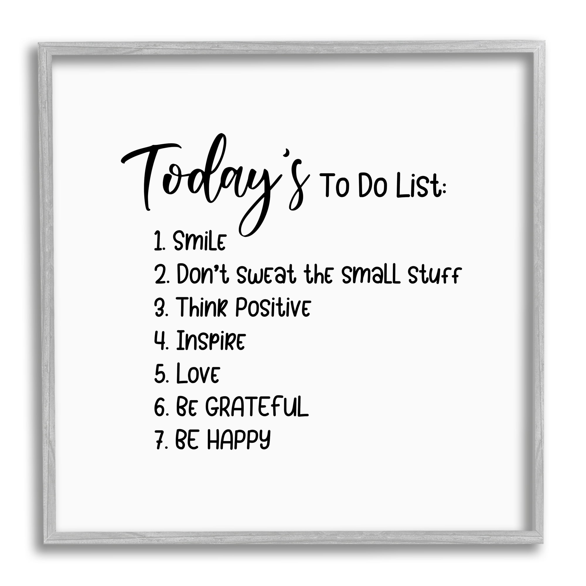 Stupell Industries Uplifting To Do List Life Happiness Casual Typography Graphic Art Gray Framed Art Print Wall Art, Design by Yvonne Coleman Burney
