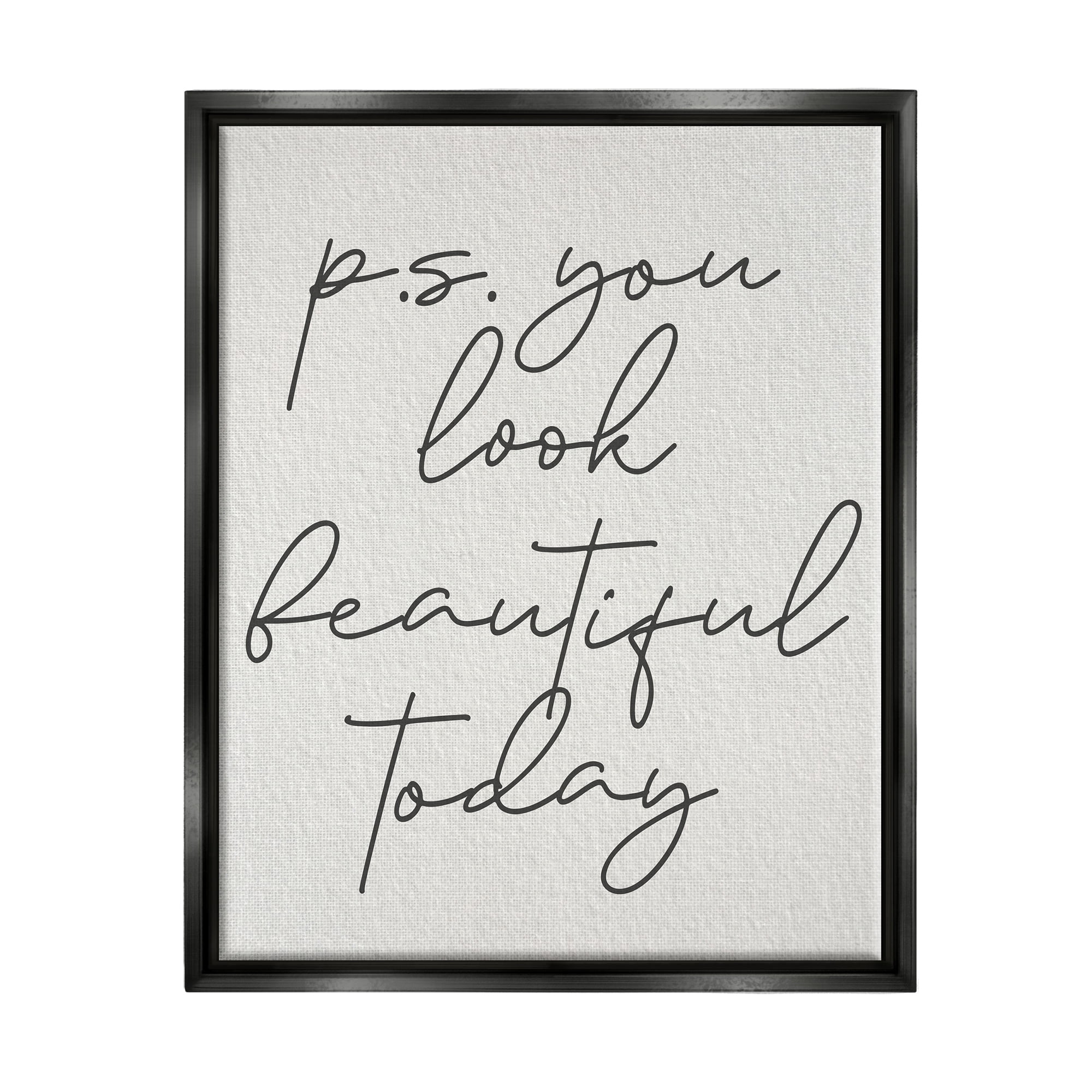 Stupell Industries Uplifting You Look Beautiful Inspirational Painting Black Floater Framed Art Print Wall Art, 25 x 31