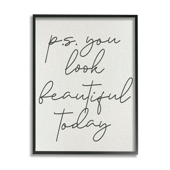 Stupell Industries Uplifting You Look Beautiful Inspirational Painting Black Framed Art Print Wall Art, 11 x 14
