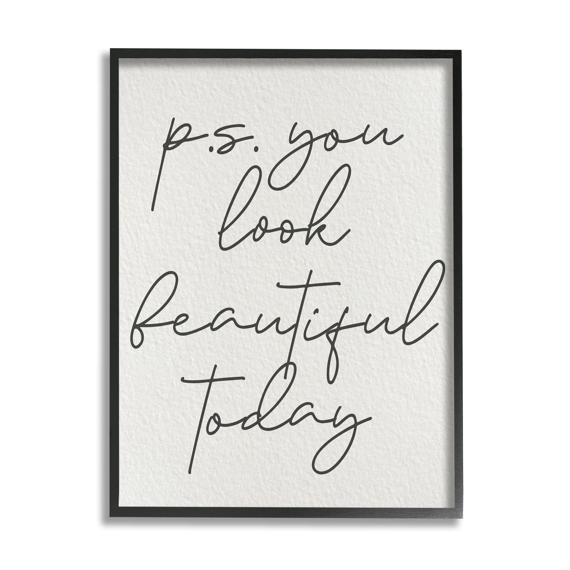 Stupell Industries Uplifting You Look Beautiful Inspirational Painting Black Framed Art Print Wall Art, 24 x 30