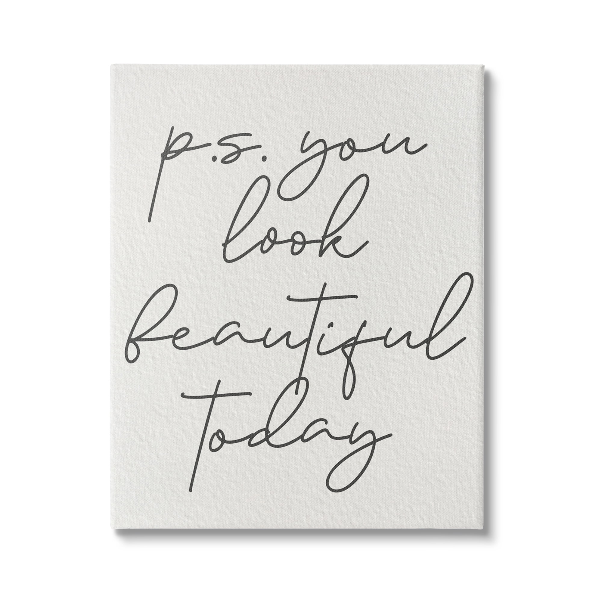 Stupell Industries Uplifting You Look Beautiful Inspirational Painting Gallery Wrapped Canvas Print Wall Art, 16 x 20