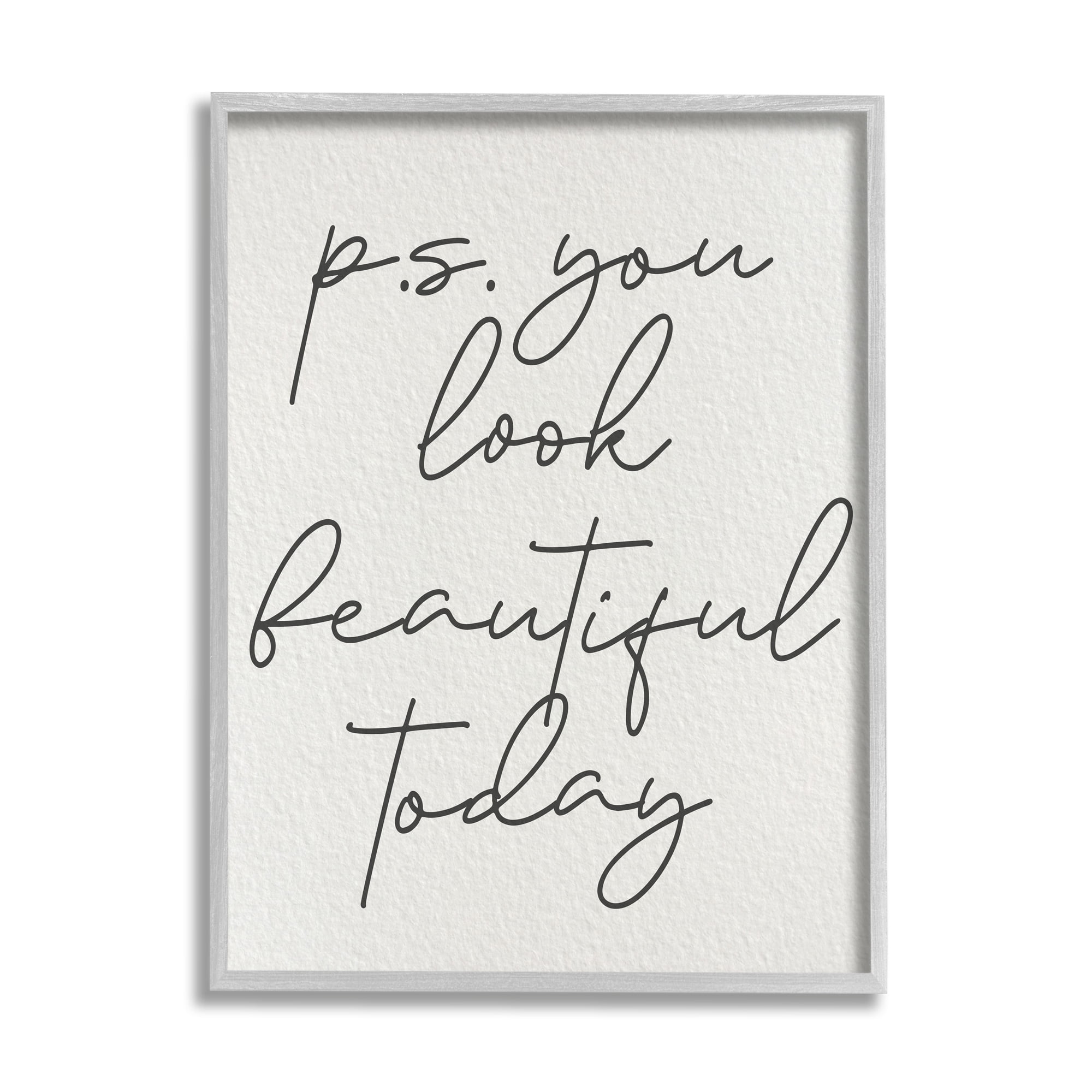 Stupell Industries Uplifting You Look Beautiful Inspirational Painting Gray Framed Art Print Wall Art, 24 x 30