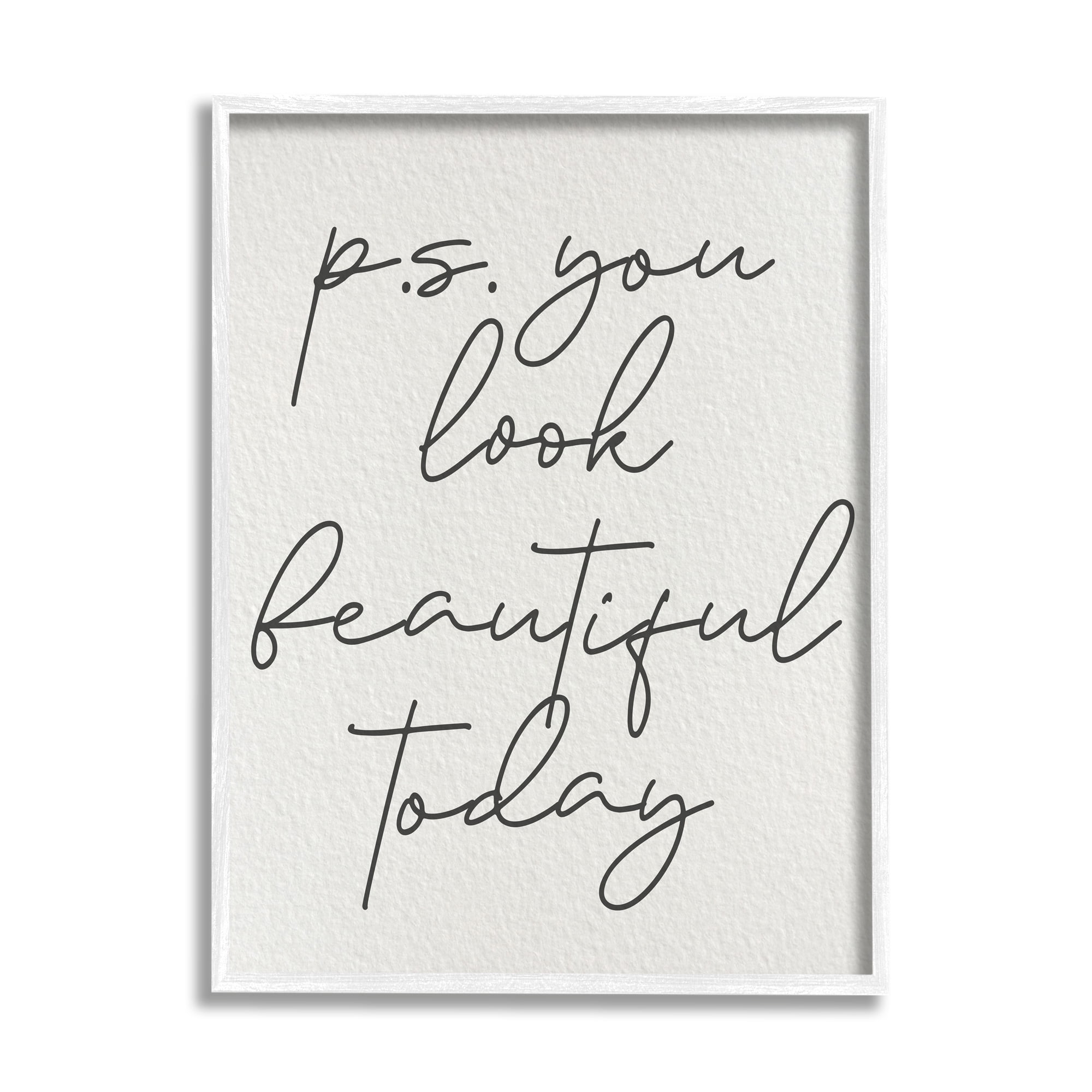 Stupell Industries Uplifting You Look Beautiful Inspirational Painting White Framed Art Print Wall Art, 24 x 30
