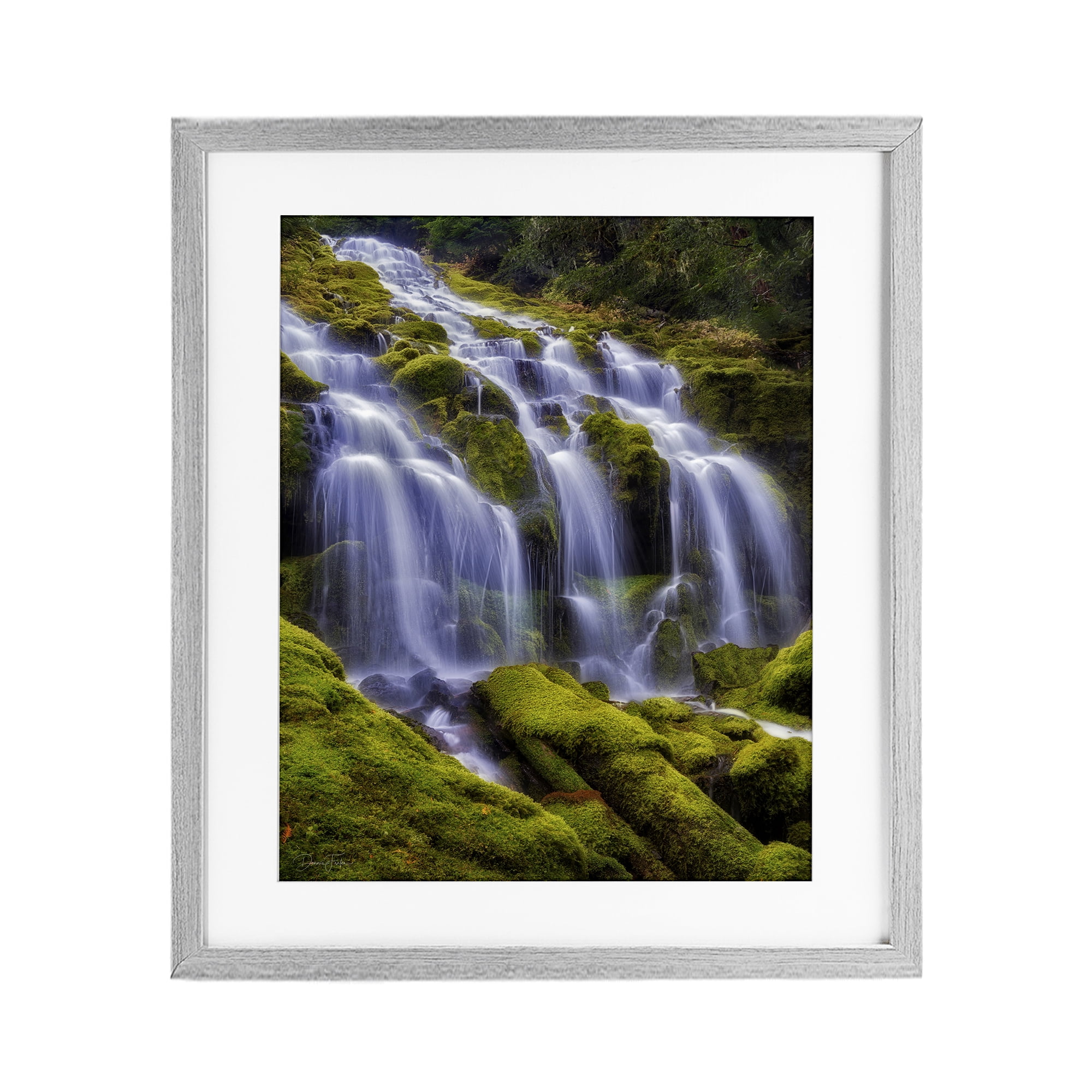 Stupell Industries Upper Proxy Falls Gray Framed Print Under Glass, design by Dennis Frates