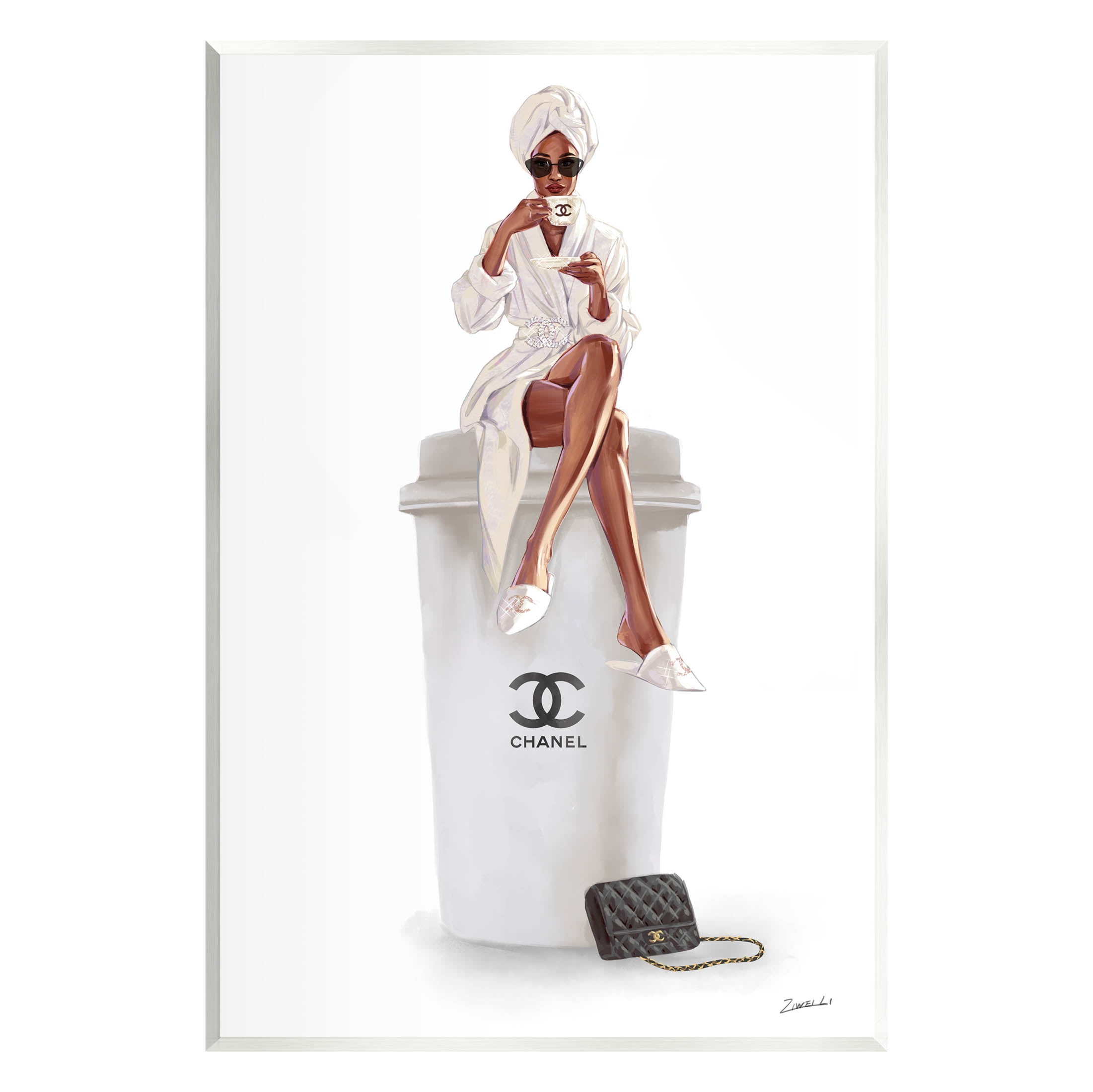 Stupell Industries Upscale Brand Woman Glam Brunch Coffee Graphic Art Unframed Art Print Wall Art, Design by Ziwei Li