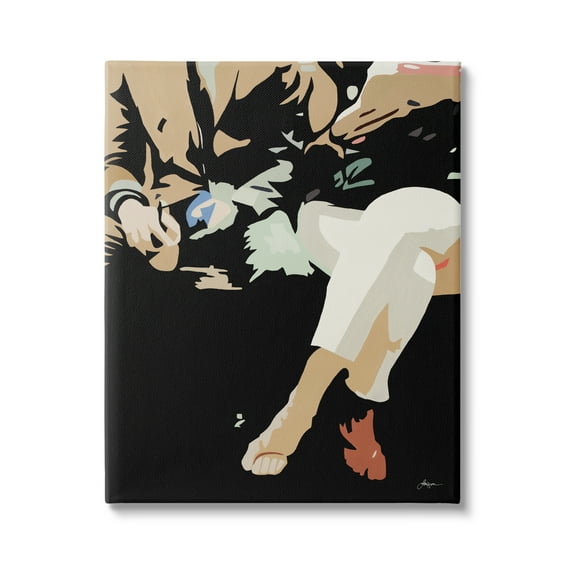 Stupell Industries Upscale Fashion Couple Sitting Stark Pop Style Graphic Art Gallery Wrapped Canvas Print Wall Art, Design by Beth Ann Lawson