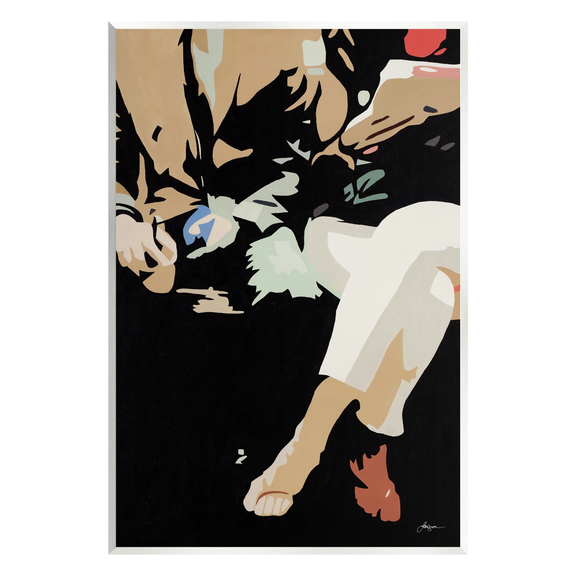 Stupell Industries Upscale Fashion Couple Sitting Stark Pop Style Graphic Art Unframed Art Print Wall Art, Design by Beth Ann Lawson