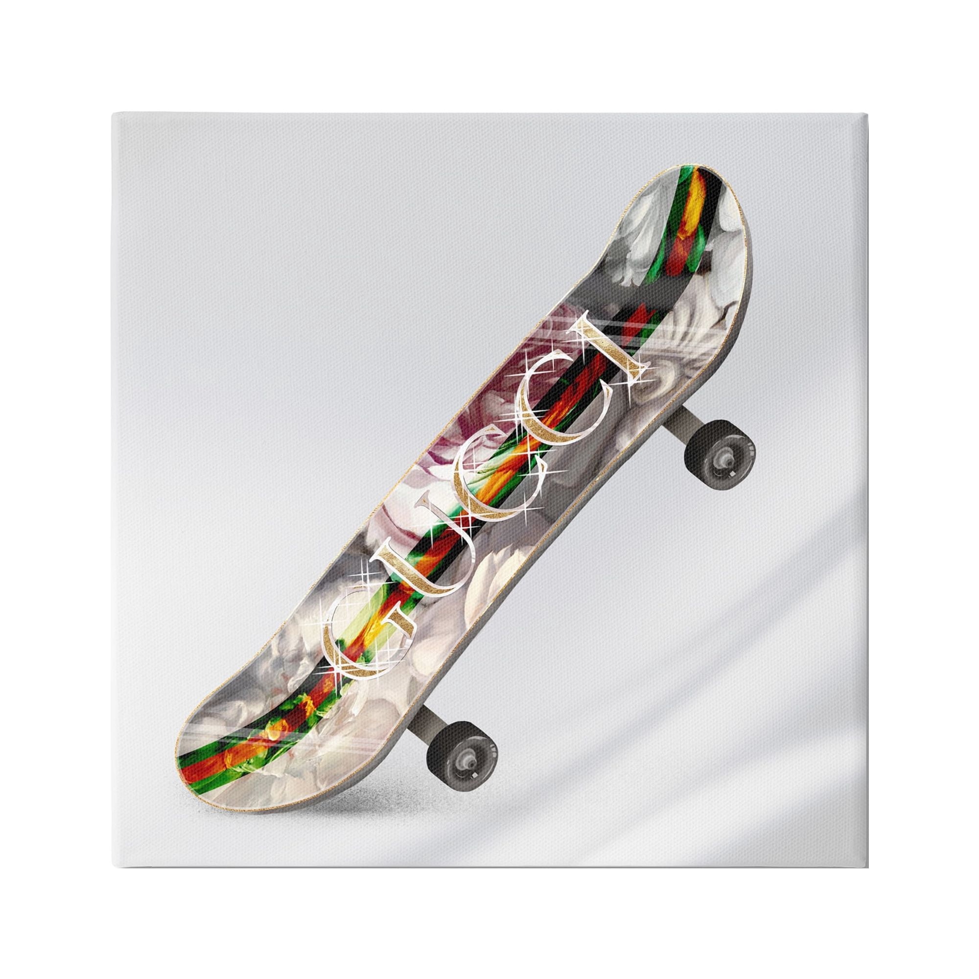 Stupell Industries Upscale Fashion Patterned Skateboard Dazzling Glam Design Graphic Art Gallery Wrapped Canvas Print Wall Art, Design by Ziwei Li