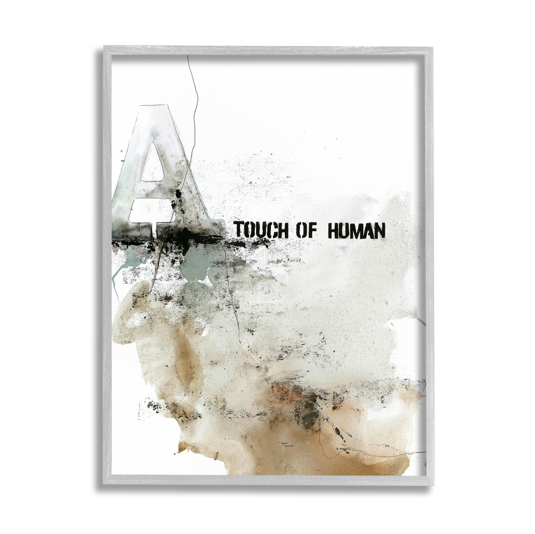 Stupell Industries Urban Abstract Style Typography Collage Graphic Art Gray Framed Art Print Wall Art, Design by Design Fabrikken