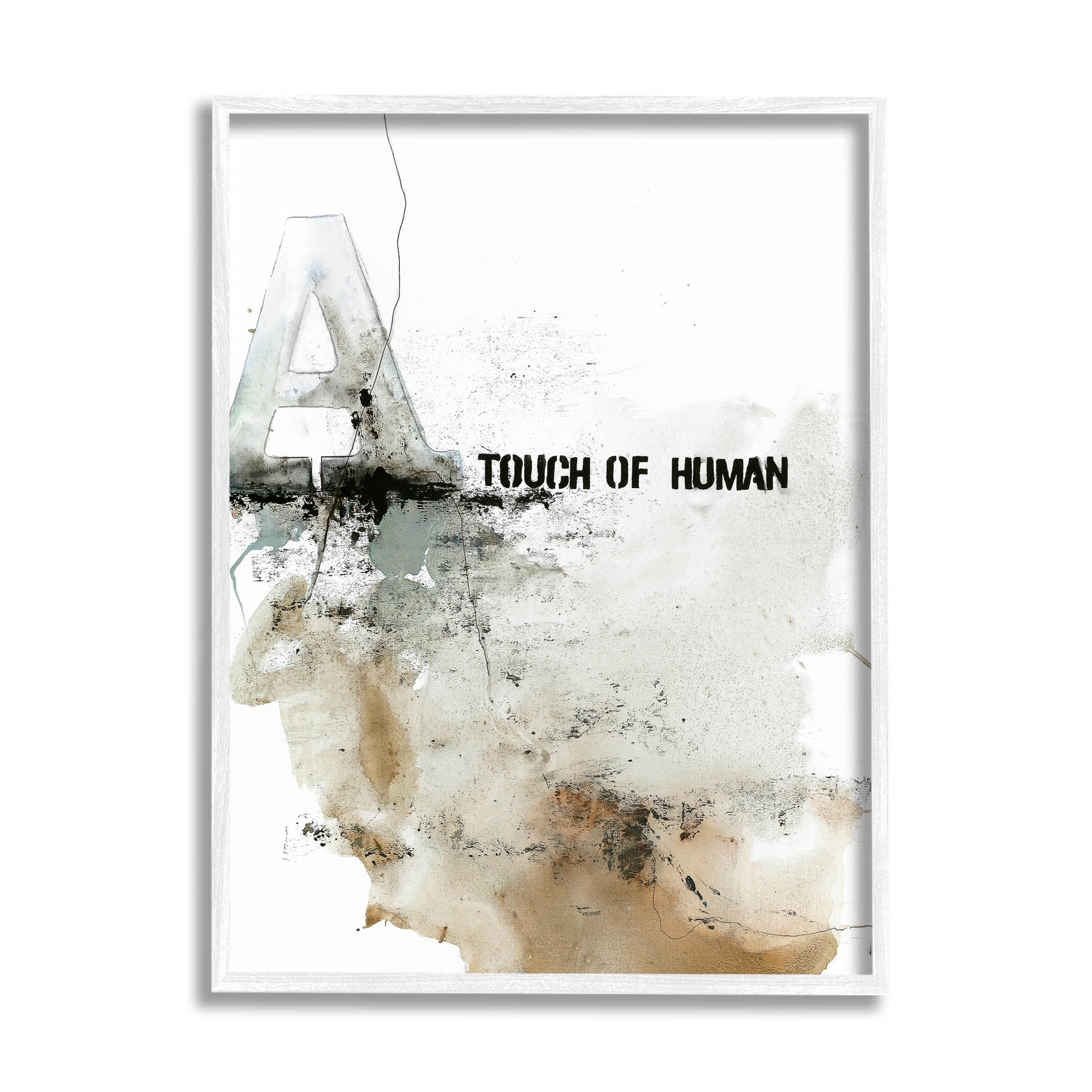 Stupell Industries Urban Abstract Style Typography Collage Graphic Art White Framed Art Print Wall Art, Design by Design Fabrikken