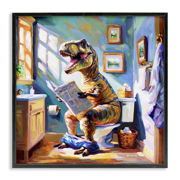 Stupell Industries Urban Bathing Bear Typography Painting Black Framed Art Print Wall Art, 12 x 12