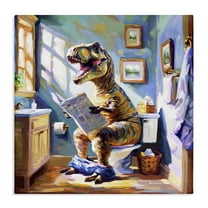 Stupell Industries Urban Bathing Bear Typography Painting Gallery Wrapped Canvas Art Print Wall Art, 17 x 17