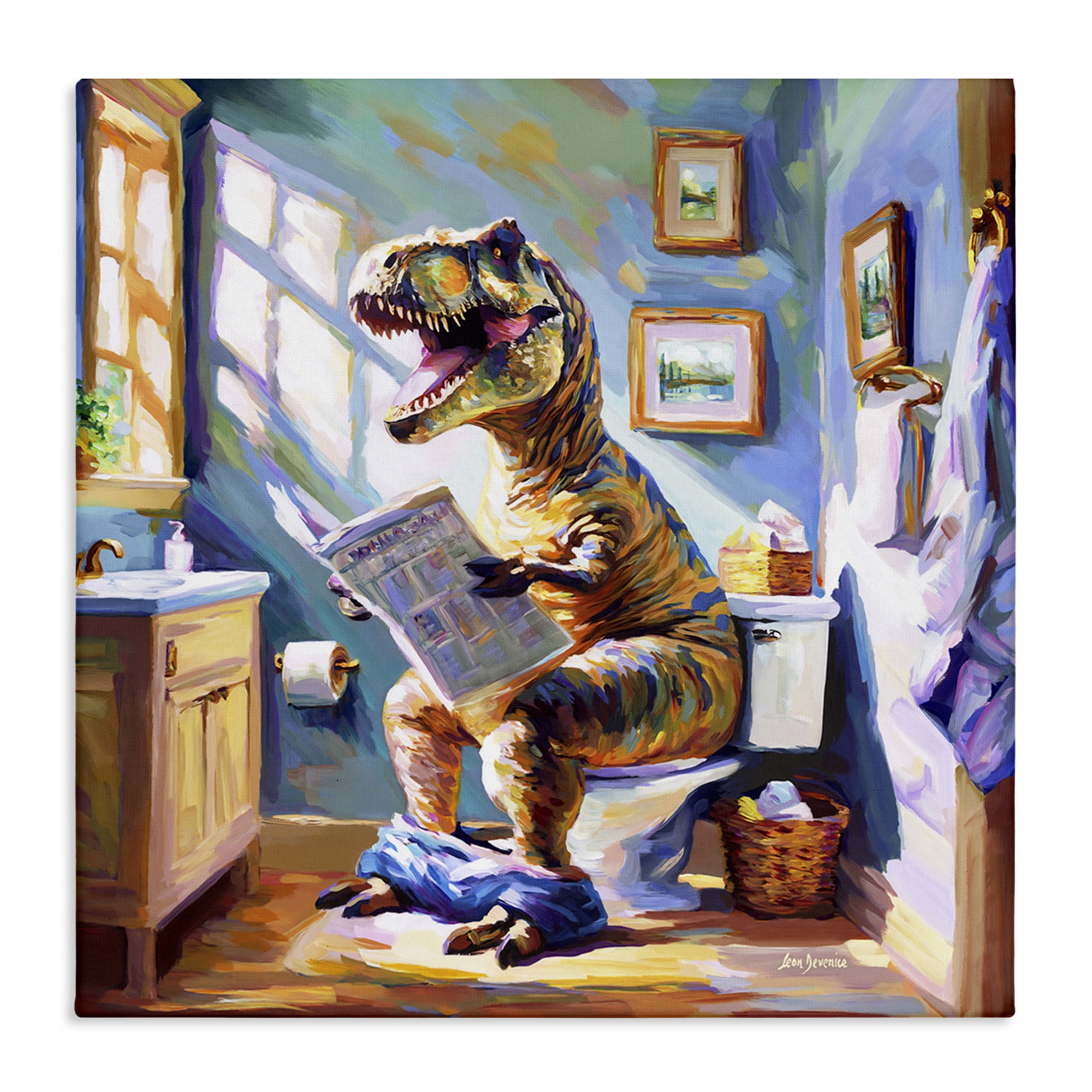 Stupell Industries Urban Bathing Bear Typography Painting Gallery Wrapped Canvas Art Print Wall Art, 36 x 36