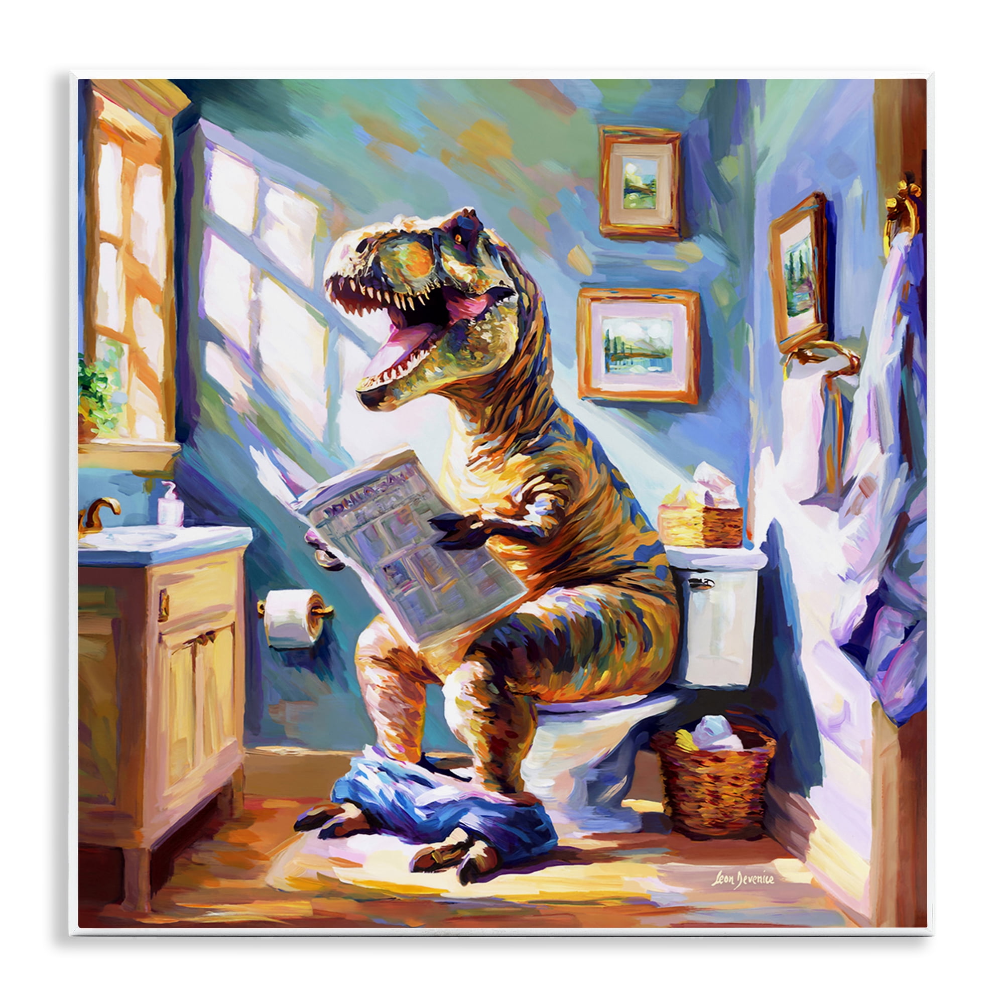 Stupell Industries Urban Bathing Bear Typography Painting Unframed Art Print Wall Art, 12 x 12
