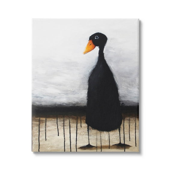 Stupell Industries Urban Black Duck Drip Painting Gallery Wrapped Canvas Print Wall Art, Design by Lucia Stewart