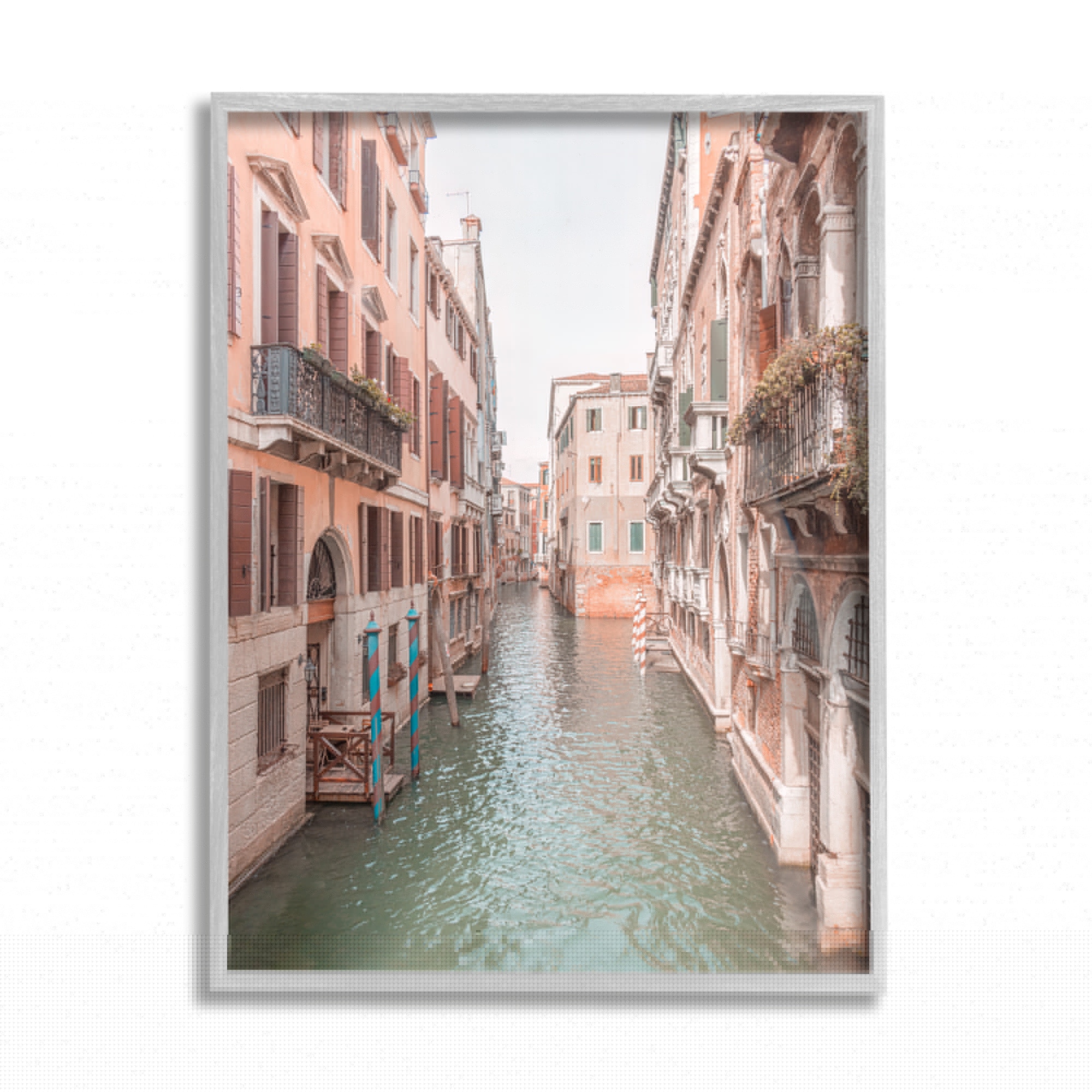Stupell Industries Urban Canal Town Buildings Town & City Photography Gray Framed Art Print Wall Art