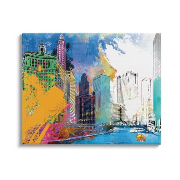 Stupell Industries Urban City Buildings Collage Graphic Art Gallery Wrapped Canvas Print Wall Art, Design by Porter Hastings