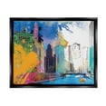 thumbnail image 1 of Stupell Industries Urban City Buildings Collage Graphic Art Jet Black Floating Framed Canvas Print Wall Art, Design by Porter Hastings, 1 of 6