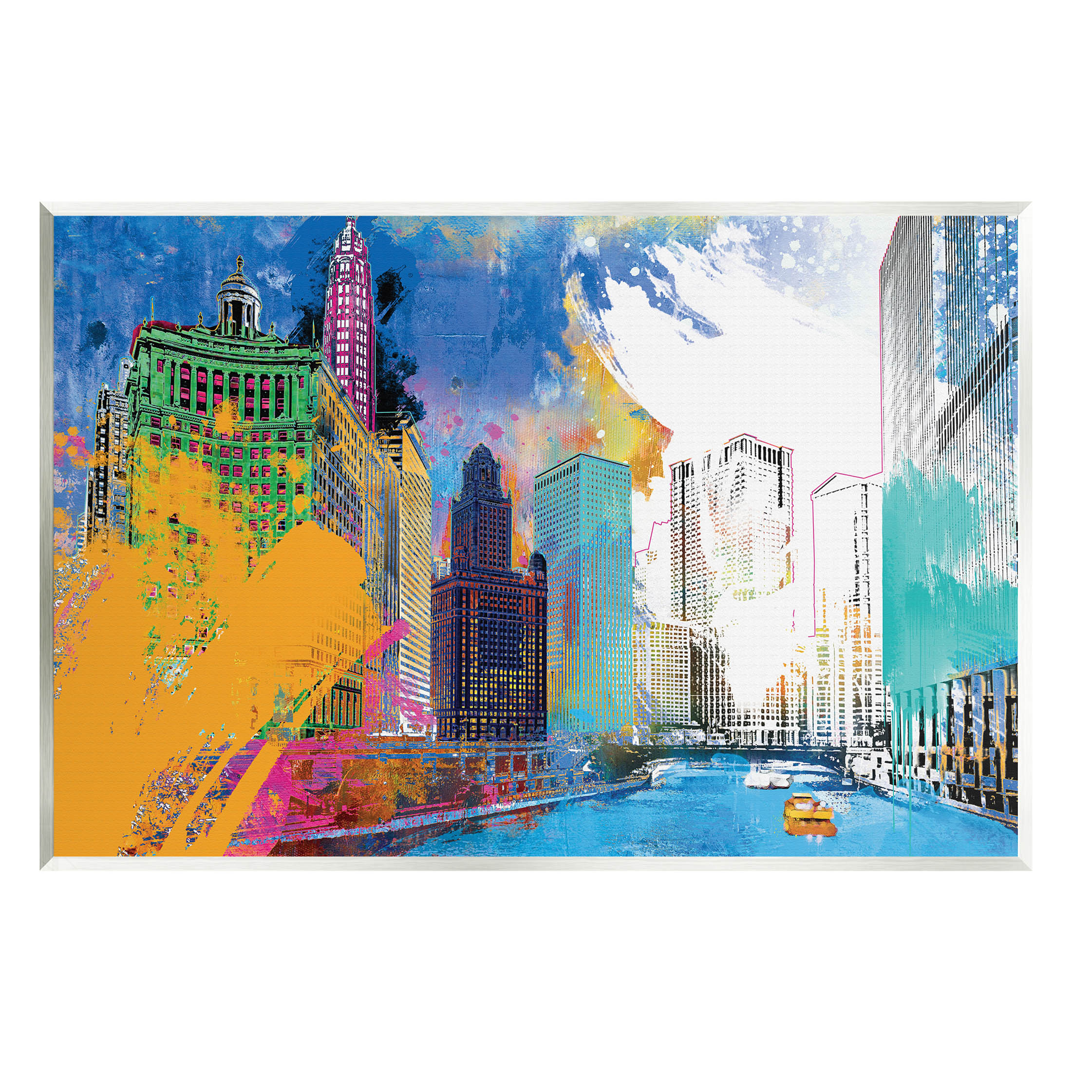 Stupell Industries Urban City Buildings Collage Graphic Art Unframed Art Print Wall Art, Design by Porter Hastings
