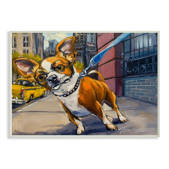 Stupell Industries Urban City Dog Walk Family Pet Painting Wall Plaque by CR Townsend
