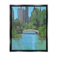 thumbnail image 1 of Stupell Industries Urban City Park Town Bridge Over Lake Painting Jet Black Floating Framed Canvas Print Wall Art, Design by Allayn Stevens, 1 of 6