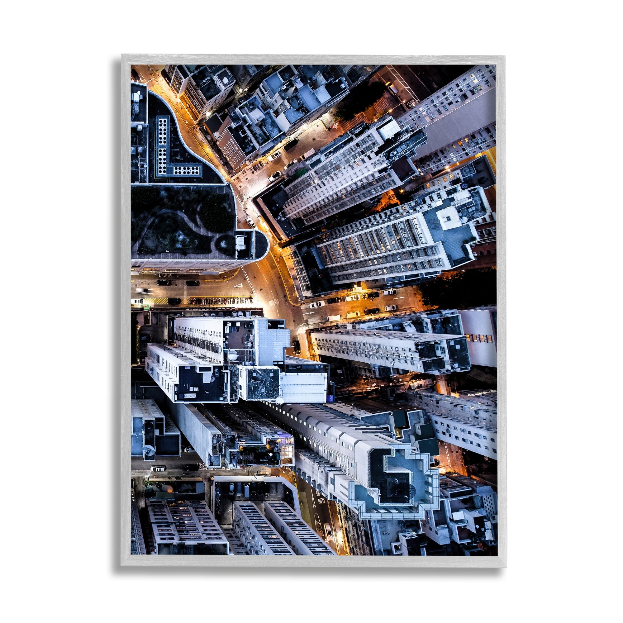 Stupell Industries Urban City Streets Aerial Building Architecture Gray Framed by PhotoINC Studio
