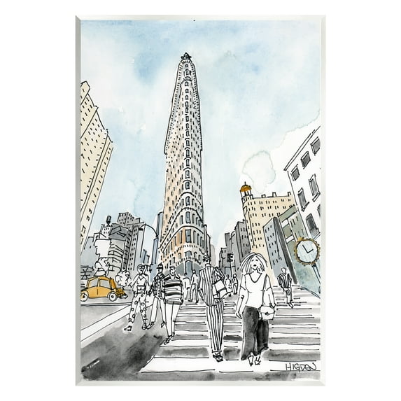 Stupell Industries Urban City Streets Crosswalk Town & City Painting Unframed Art Print Wall Art